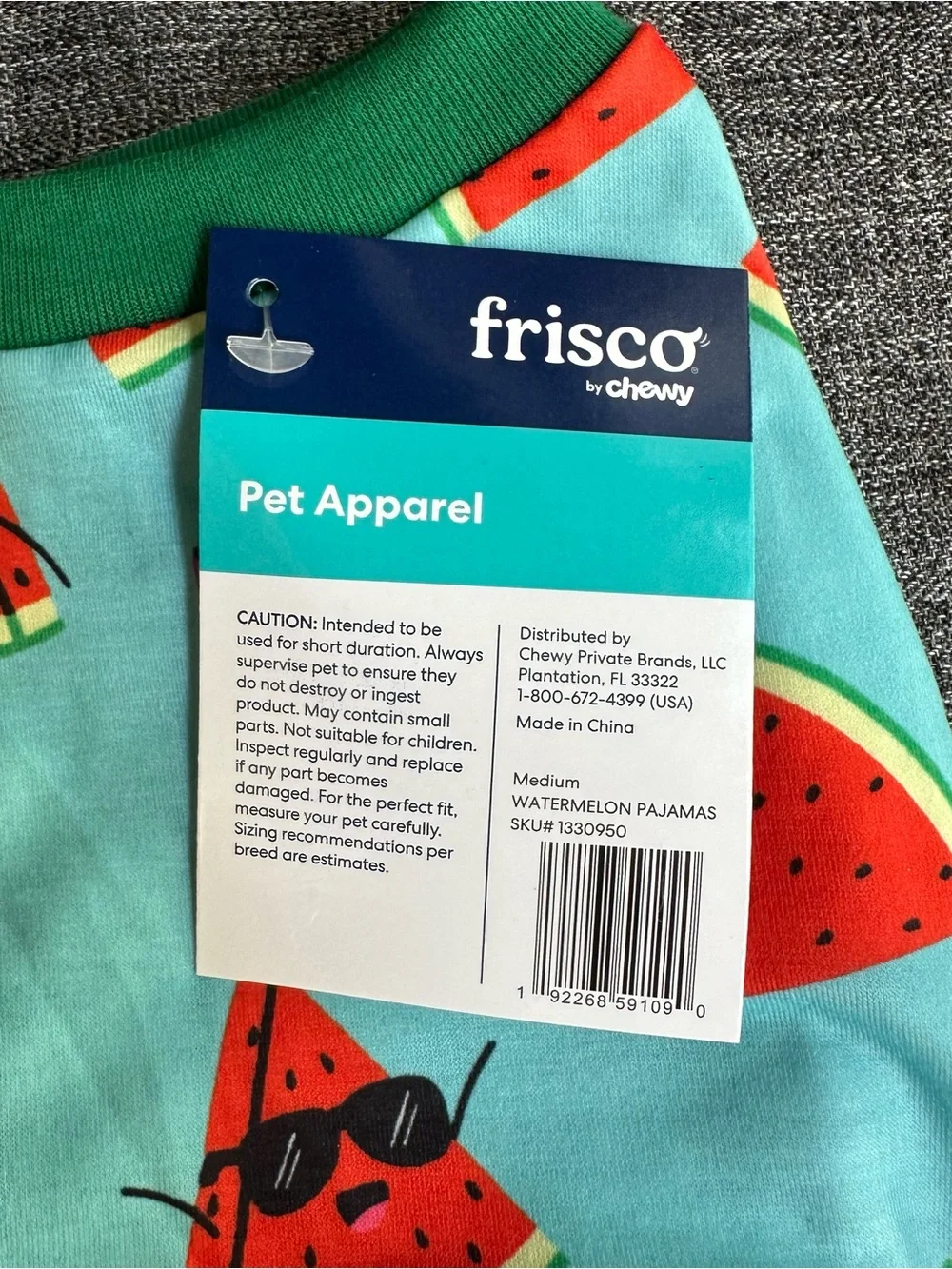 NWT Frisco Summer Watermelon Print Dog & Cat Jersey Pajamas Pet Chewy M